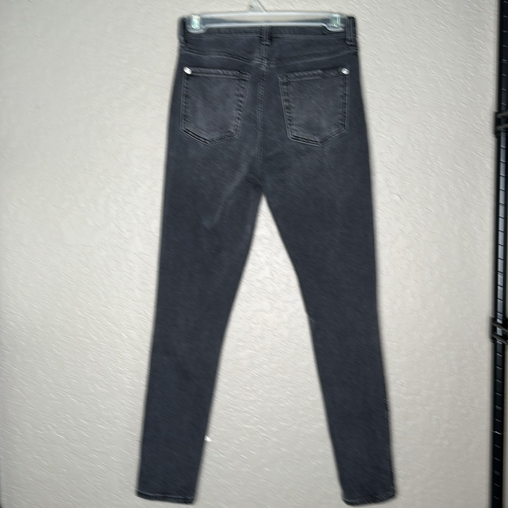 7 For All Mankind High-Waist Ankle Skinny Jeans in Metallic Glitter Tux - Picture 8 of 13